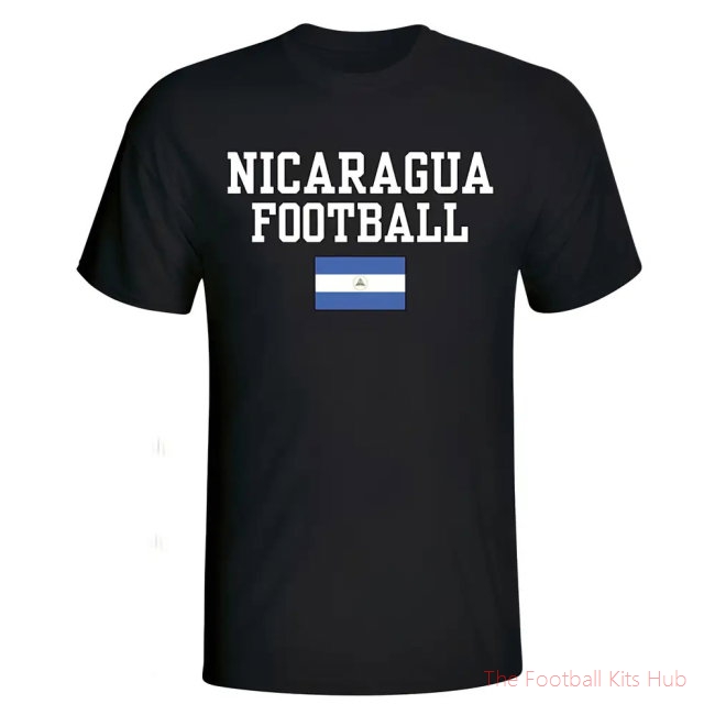 Men Nicaragua Football T-Shirt - Black
