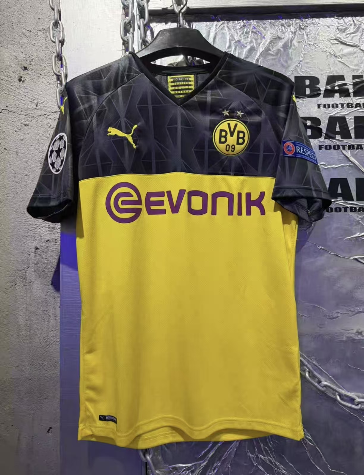 [FSOUK] 19/20 Borussia Dortmund Home Erling Haaland #17 Champions League Retro Collectible Jersey