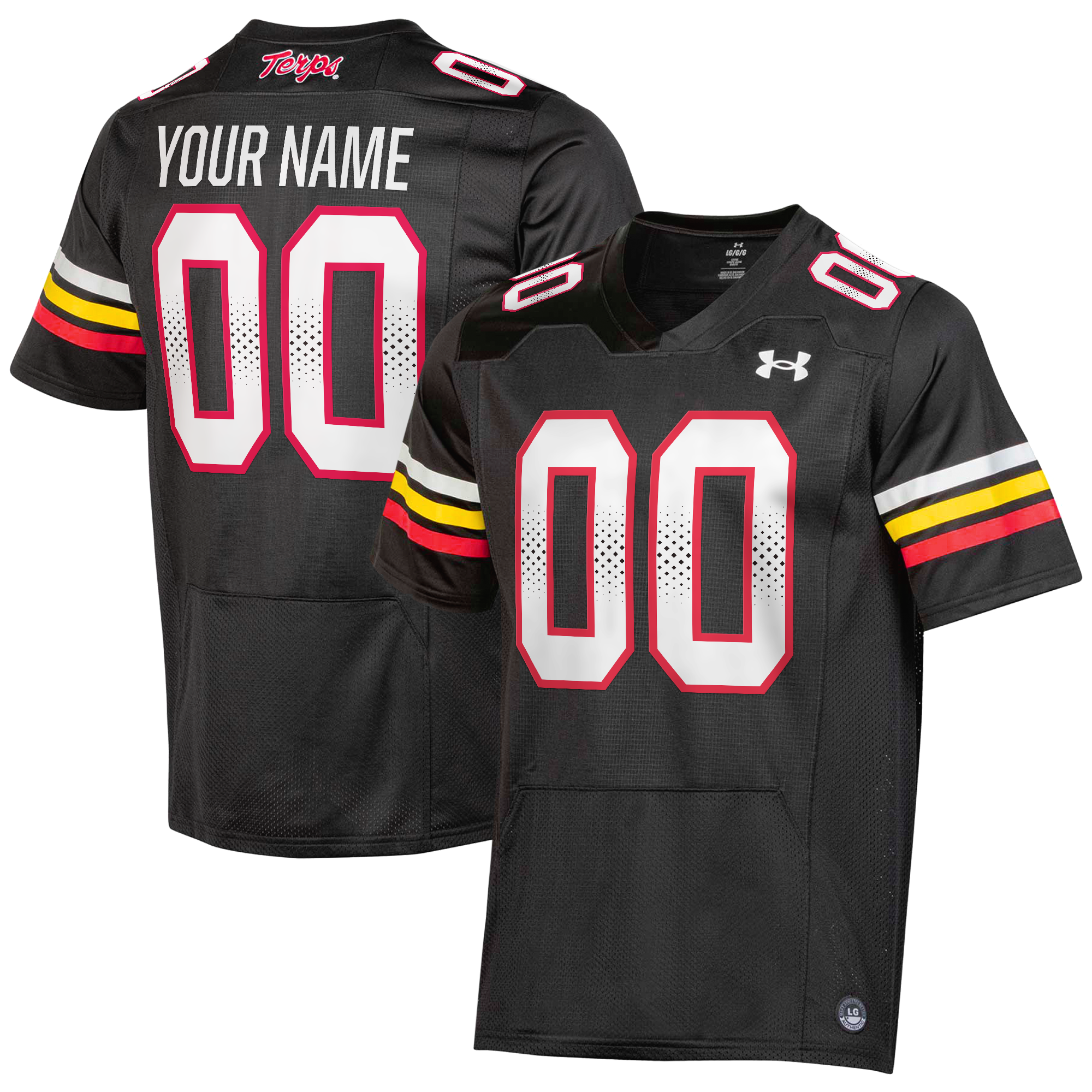 Maryland Terrapins Custom Replica 26/27 Football Jersey - Black
