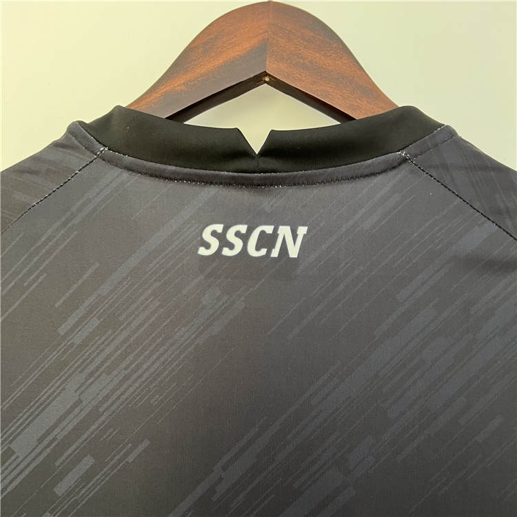 Breathable Napoli 2324 Soccer Shirt Third Black Football Shirt