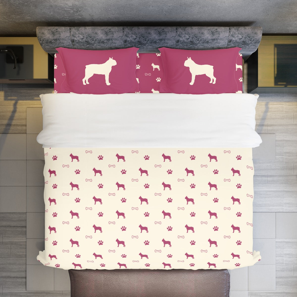 Milo - Warm Duvet Cover Set For Boston Terrier Lovers For Frenchie Pups
