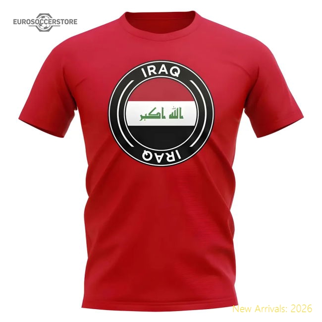 Iraq Football Badge T-Shirt (Red)