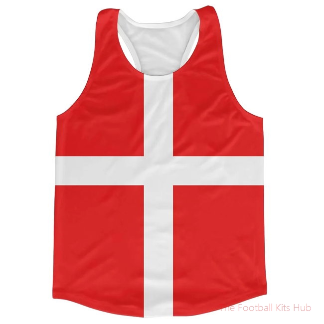 Men Denmark Flag Running Vest UEFA Euro