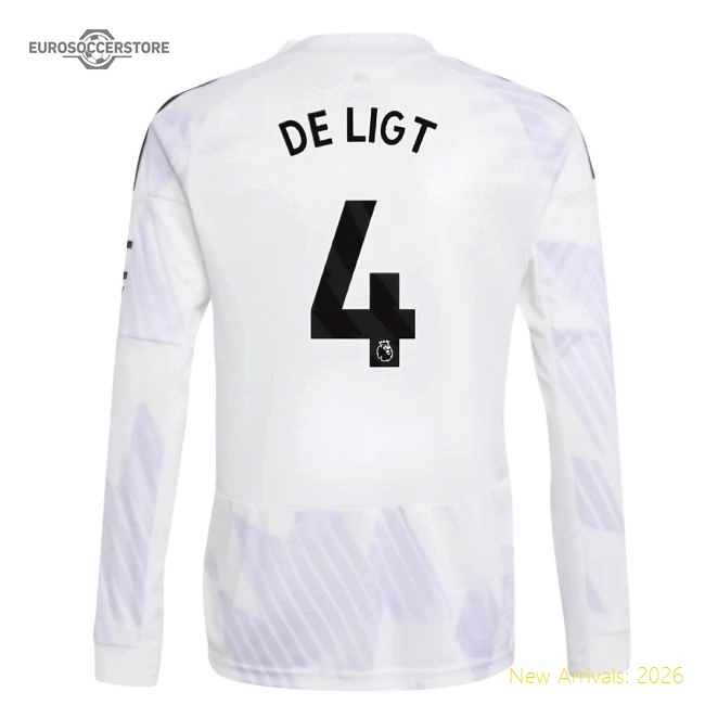 2025-2026 Man Utd Long Sleeve Away Shirt (kids) (de Ligt 4)