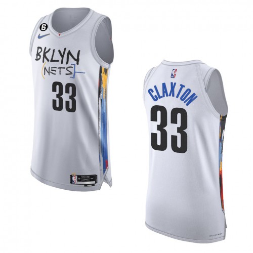 White Nike Brooklyn Nets #33 Nets Jersey - Polyester NBA Fan Apparel