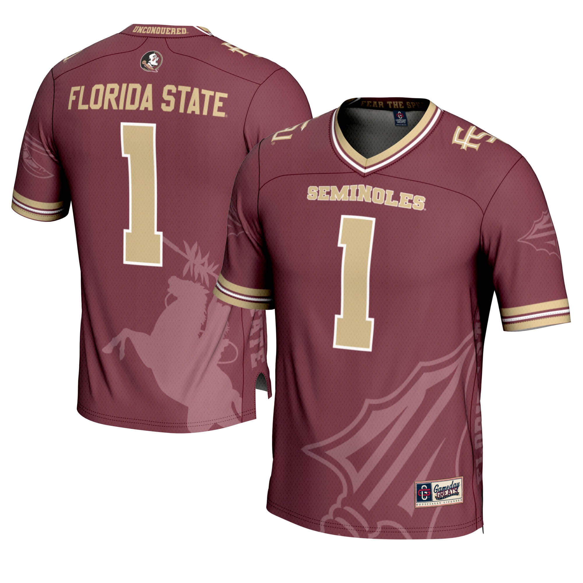 [NJP] Women's Florida State Seminoles GameDay Greats Icon Print Football Fashion Jersey - Garnet