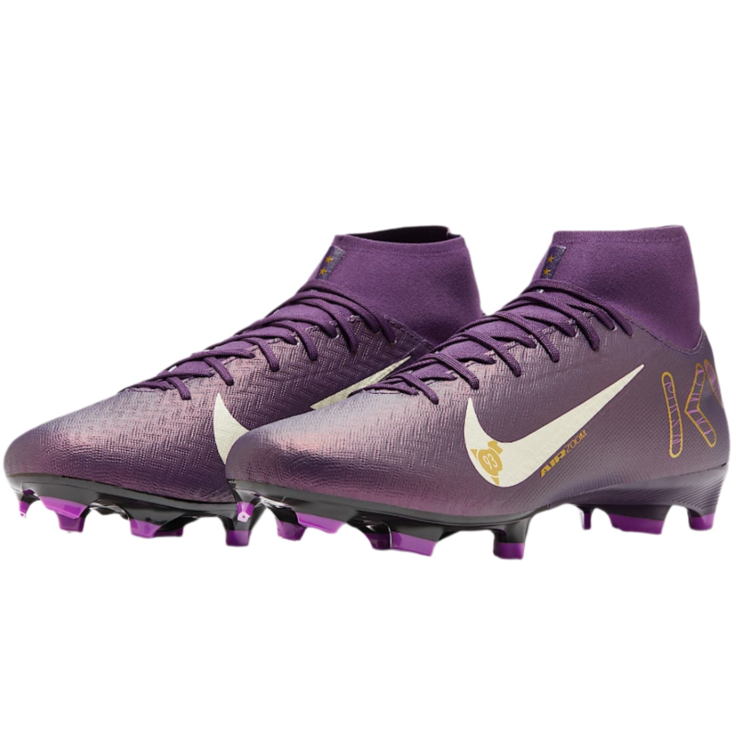 Nike Zoom Superfly 10 Academy Kylian Mbappe KM FG/MG Soccer Cleats (Grand Purple/Pale Ivory)