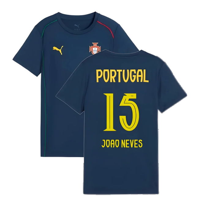 2025-2026 Portugal Casuals Tee (Persian Blue) - Kids (Joao Neves 15)