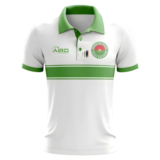 World-Class Burkina Faso Concept Stripe Polo Shirt (White)
