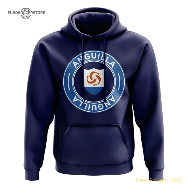 Anguilla Football Badge Hoodie (navy) - Match Quality - Fan Collection