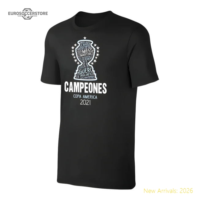 World Cup Champions 2022 Ca2021 Campeones T-shirt Messi Black