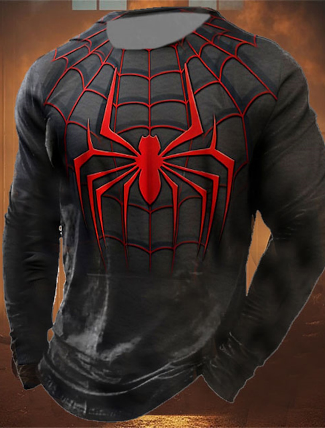 Men's Graphic Spider T Shirt Long Sleeve T shirt 3D Print Crew Neck Shirt Fashion Designer Casual Sports Outdoor Holiday Going out Red Blue Purple Spring & Fall Clothing Apparel S M L XL 2XL 3XL