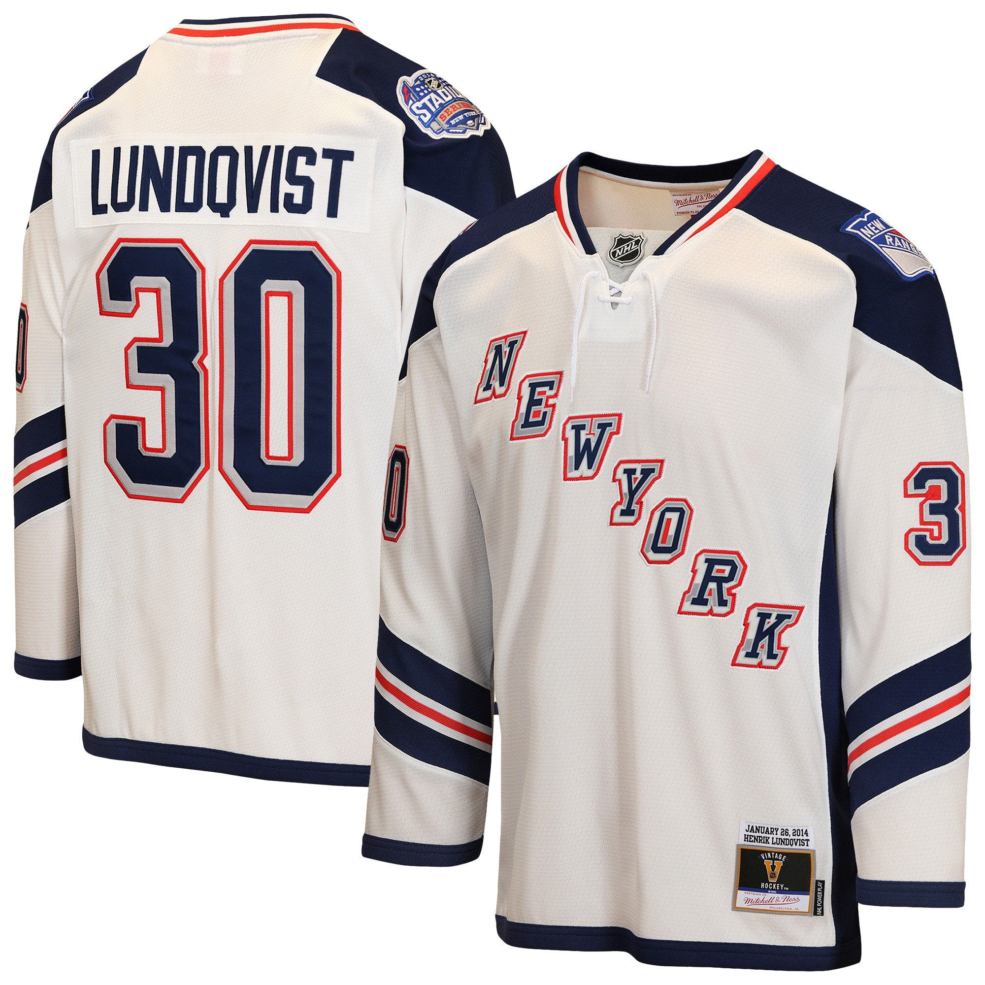 [LK] Henrik Lundqvist New York Rangers Youth 2014 Stadium Series Power Play Jersey - White