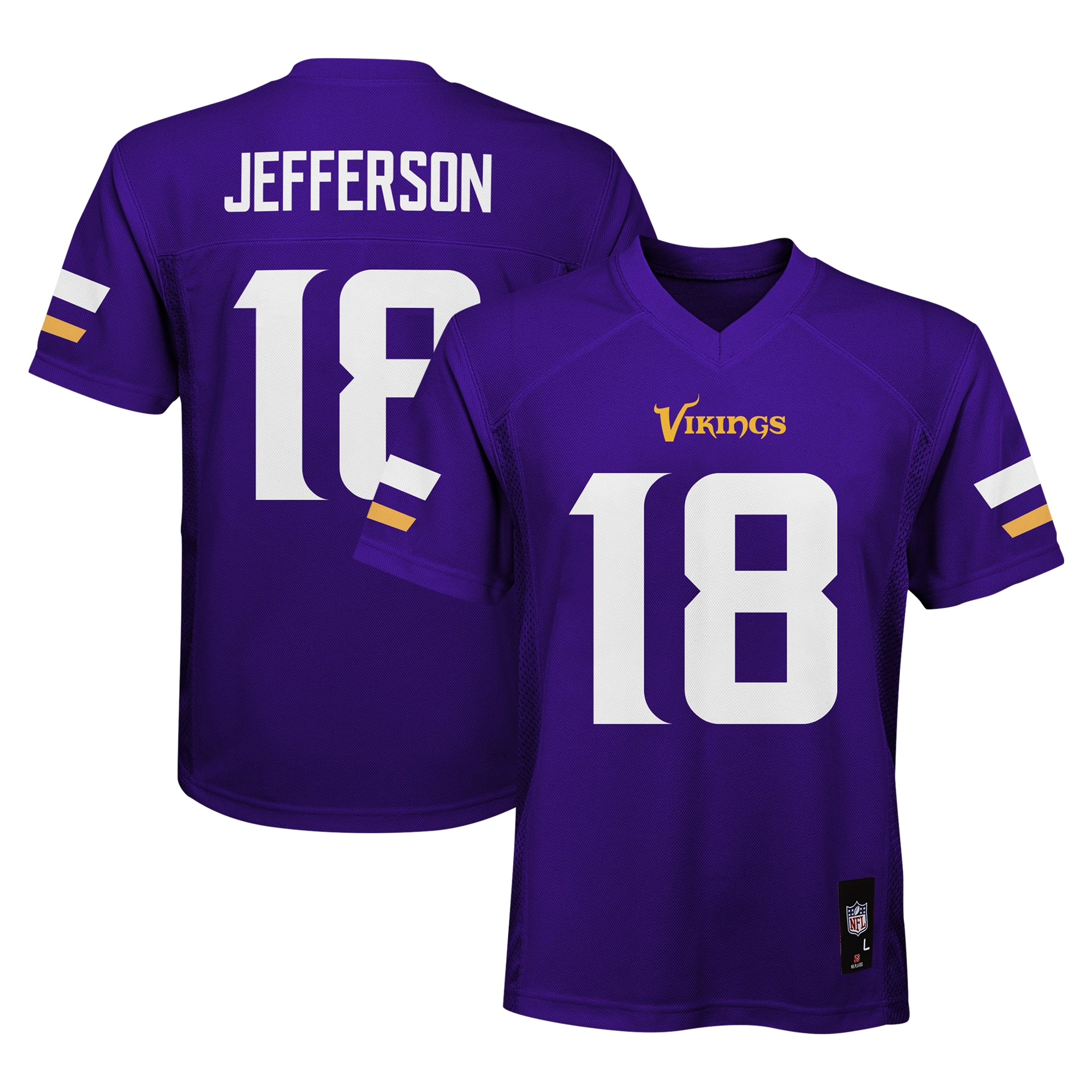 [JED] Women's Justin Jefferson #18 Minnesota Vikings Preschool Replica Player Jersey - Purple