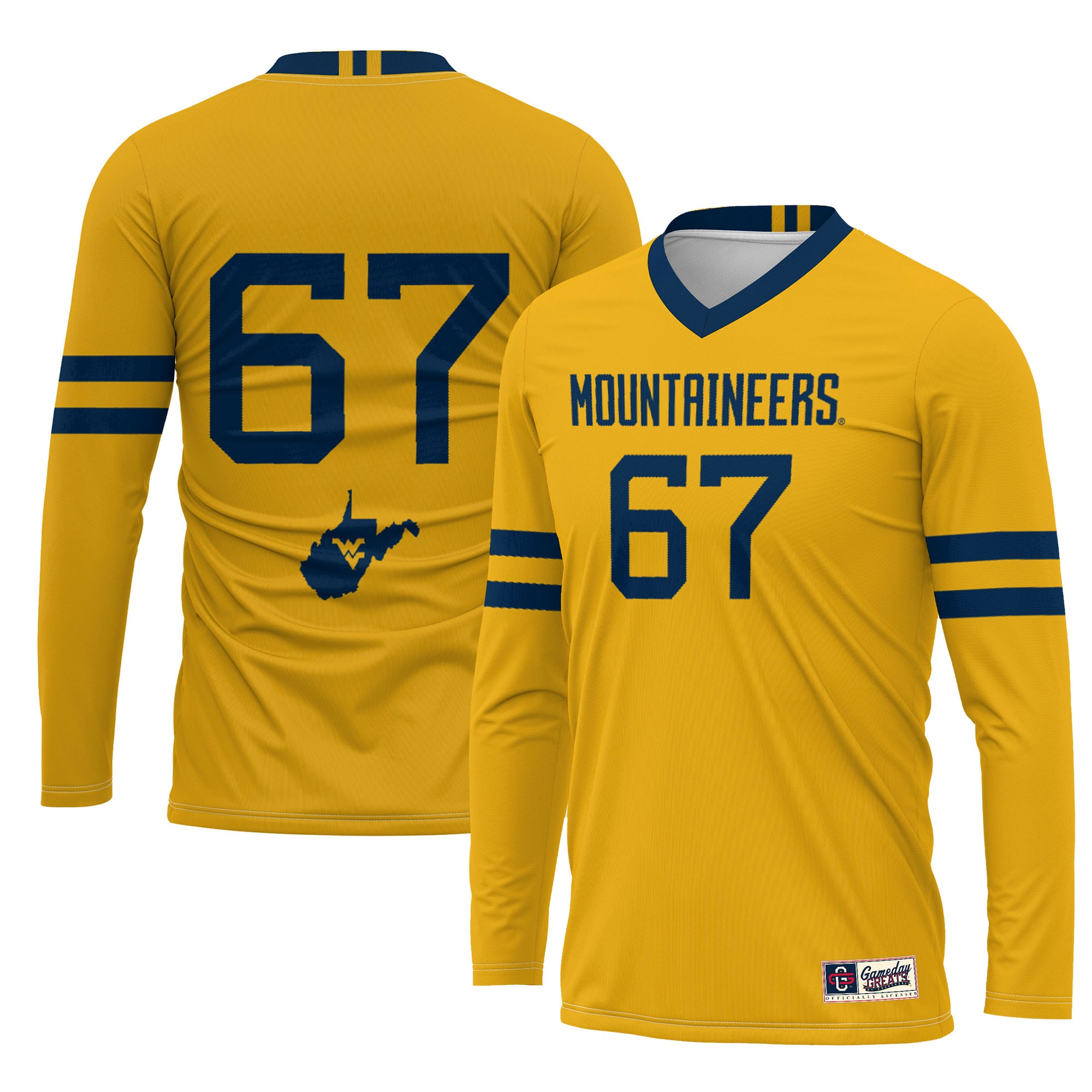 [NJP] West Virginia Mountaineers GameDay Greats Youth Lightweight Women's Volleyball Jersey - Gold