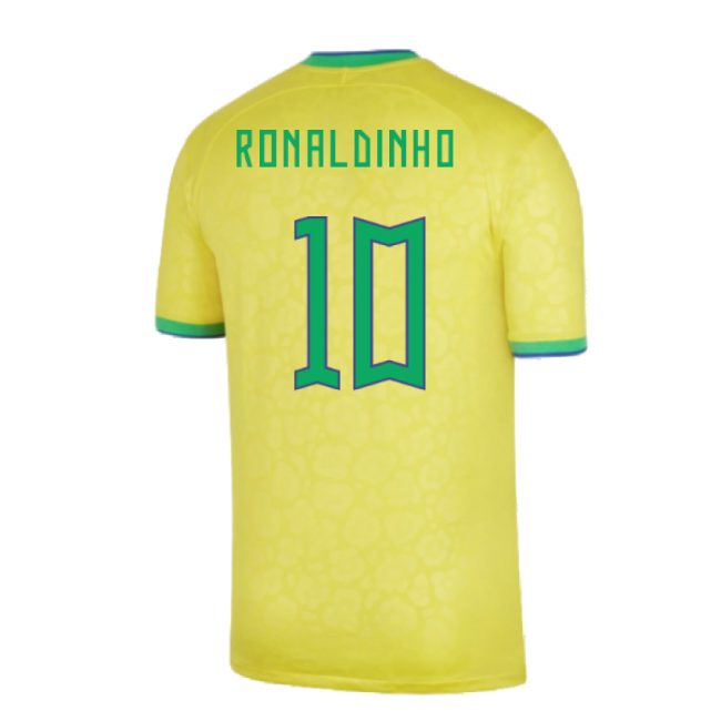 Soccer 2022-2023 Brazil Home Shirt (Ronaldinho 10) World