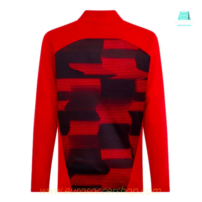 2024-2025 AC Milan Prematch 1/4 Zip Top (Red)