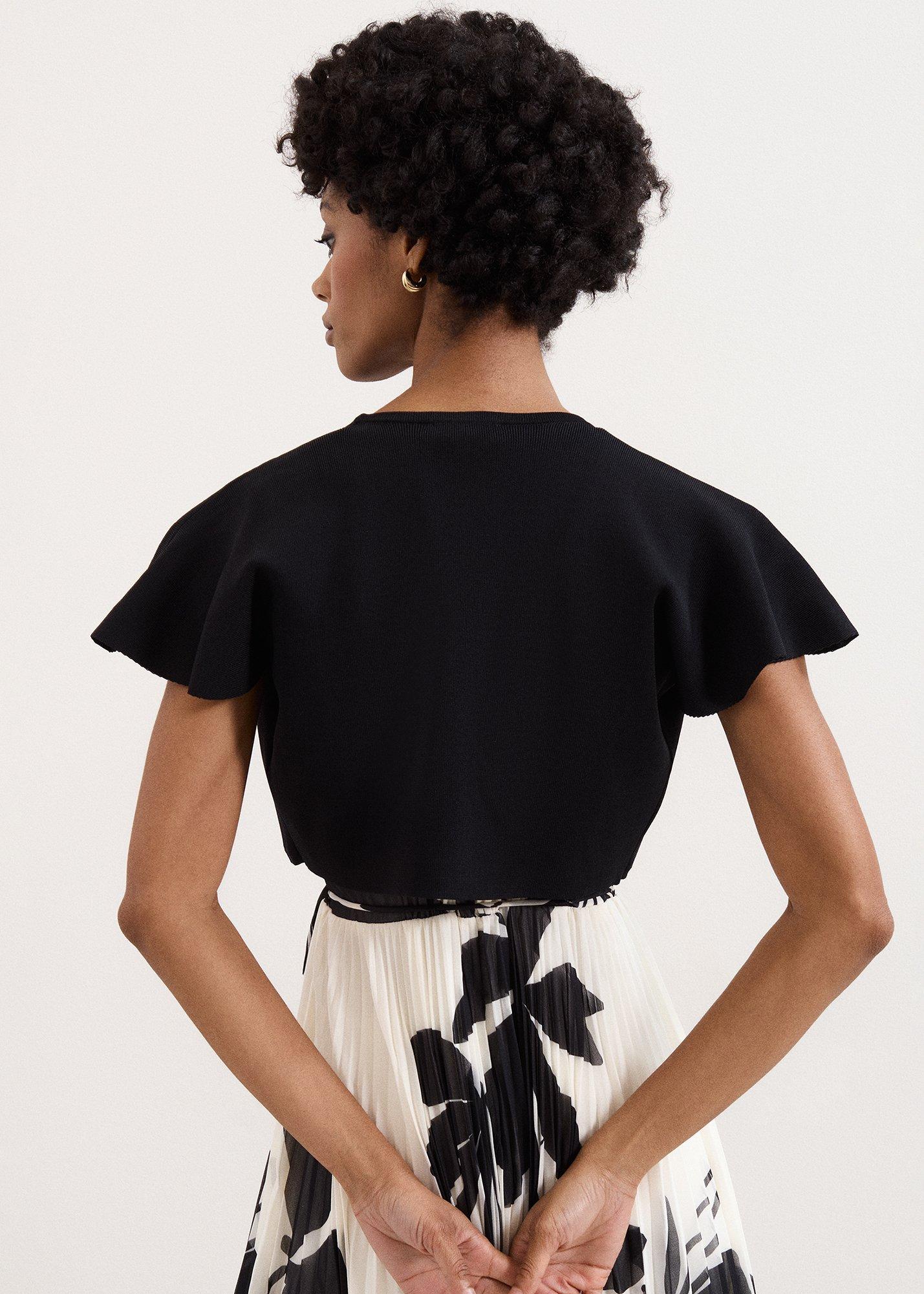 Myra Flutted Sleeve Shrug