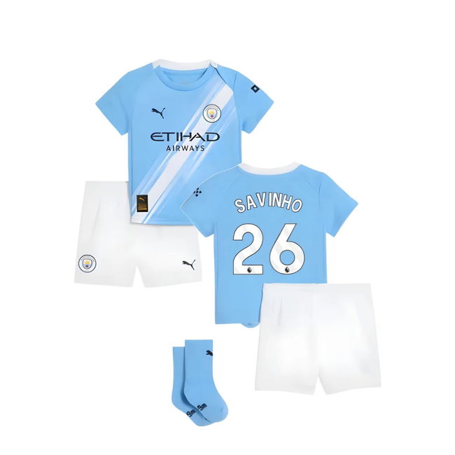 Loyal Football Man City Home Baby Kit Savinho #26 Durable Material...
