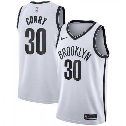 BKN #30 Seth Curry Authentic 2024 Icon NBA Jersey - White Swingman
