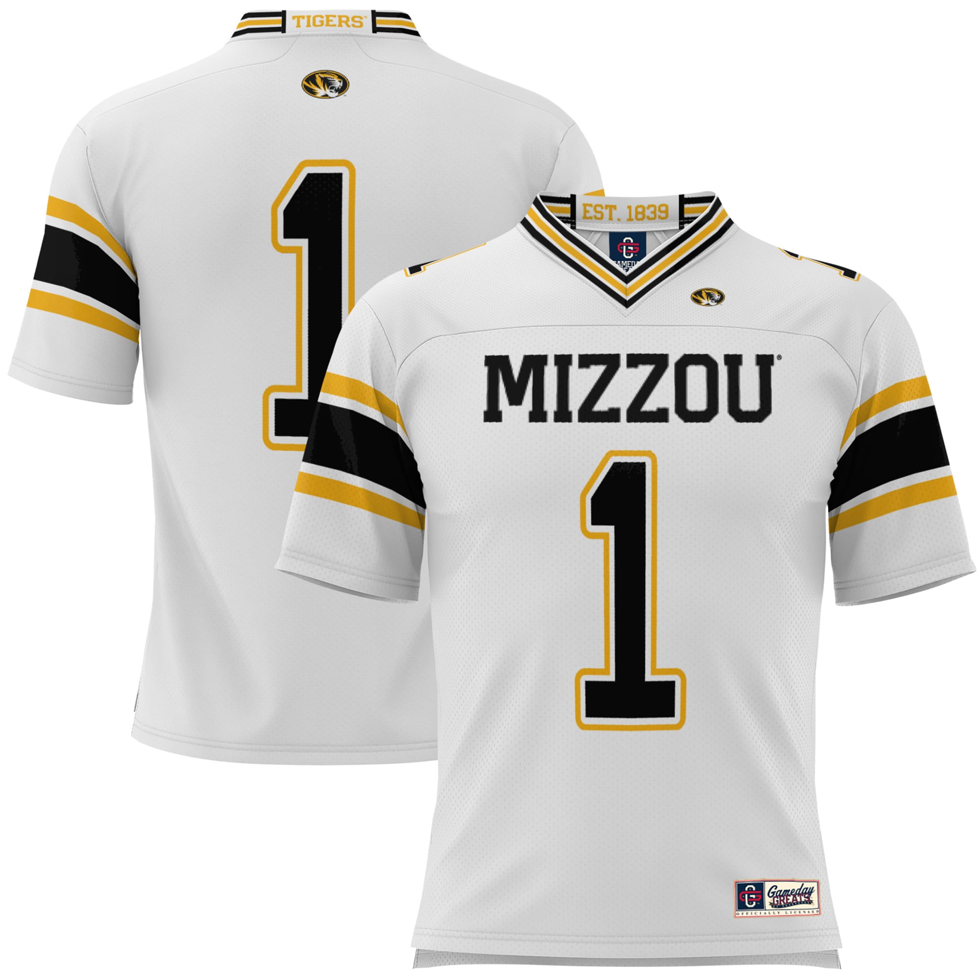 #1 Missouri Tigers GameDay Greats Youth 26/27 Football Jersey - White