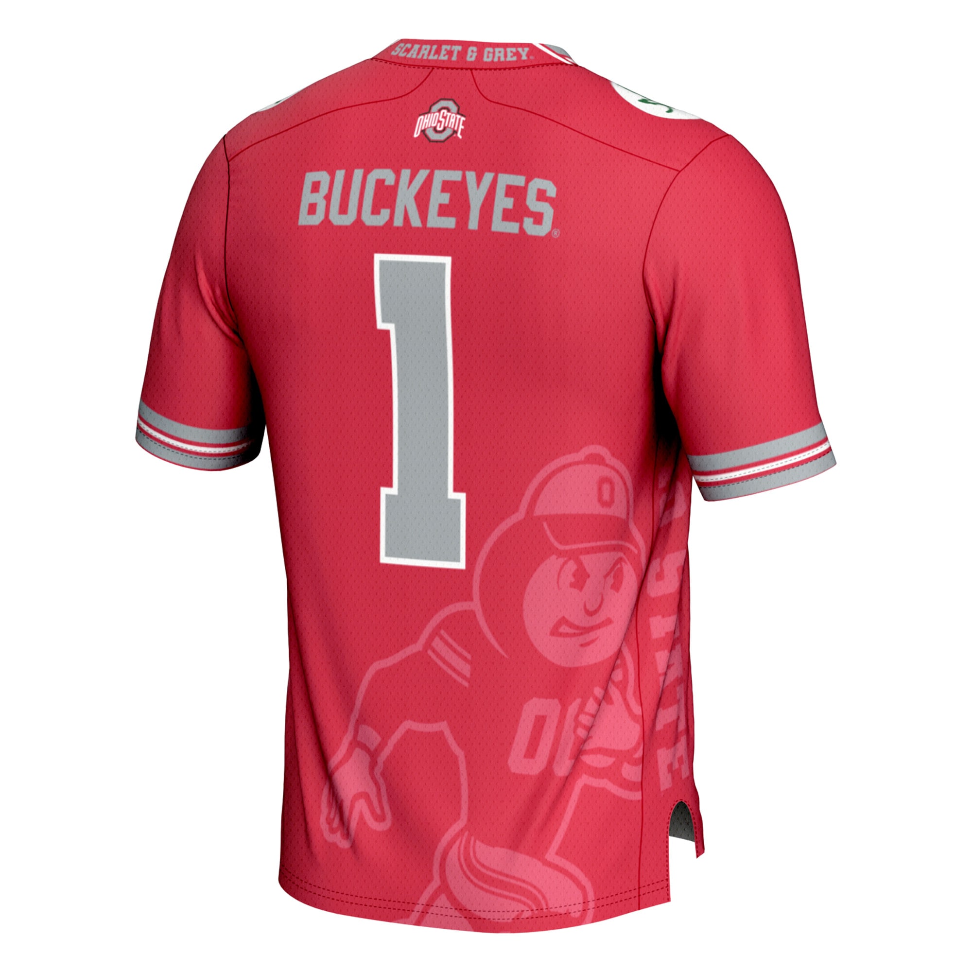 #1 Ohio State Buckeyes GameDay Greats Youth Icon Print Football Fashion Jersey - Scarlet
