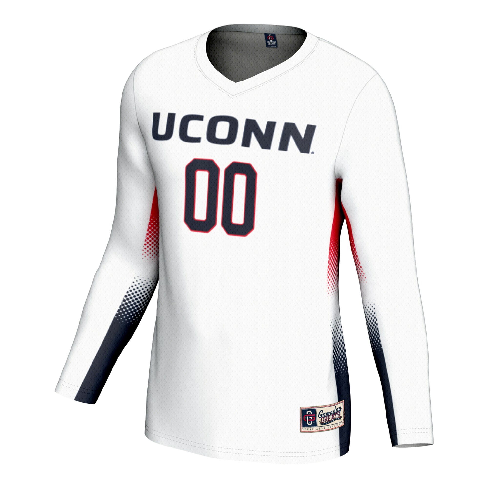 [DDG] UConn Huskies GameDay Greats Unisex NIL Lightweight Volleyball Jersey - White
