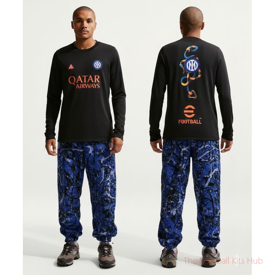 Inter Milan X ACG Training Shirt Dri-FIT Academy Pro Pre Match Warm 4th - Black/Safety Orange