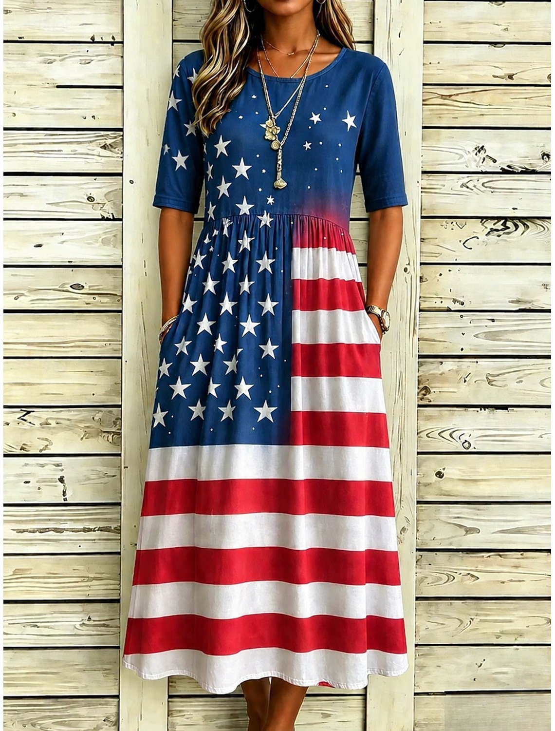 American Independence Day Women's T Shirt Print Floral Graphic Flag Stylish Classic Casual Short Sleeve Crew Neck Round Neck Regular Tops Casual Daily Blue Black White Pink Red Summer Spring