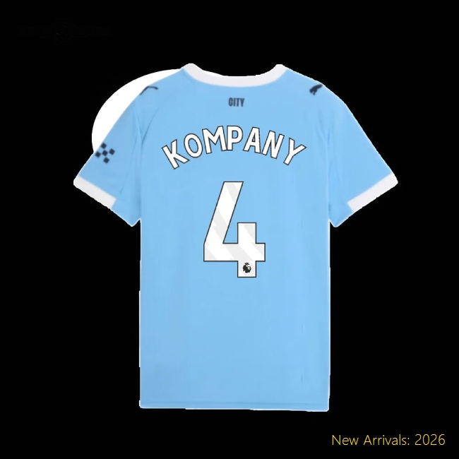 Man City Kids Kompany Soft Jersey Performance Fabric Breathable