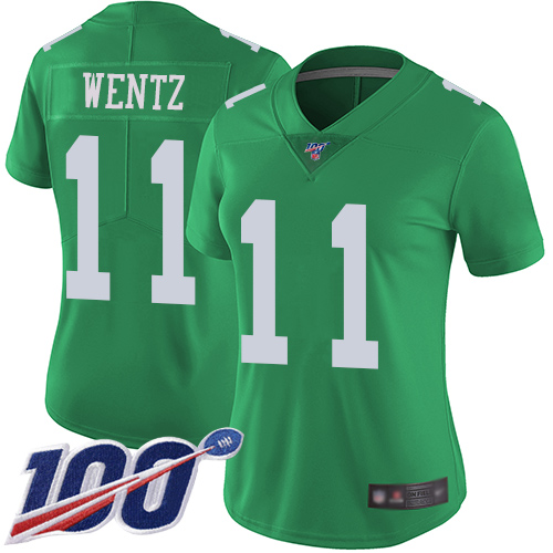 Official NFL PHI Eagles #11 Carson Wentz Green Limited Jersey