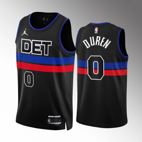 Detroit Detroit Pistons #0 Jalen Duren Mens Black NBA 2022-23 Statement Edition Jersey Mens