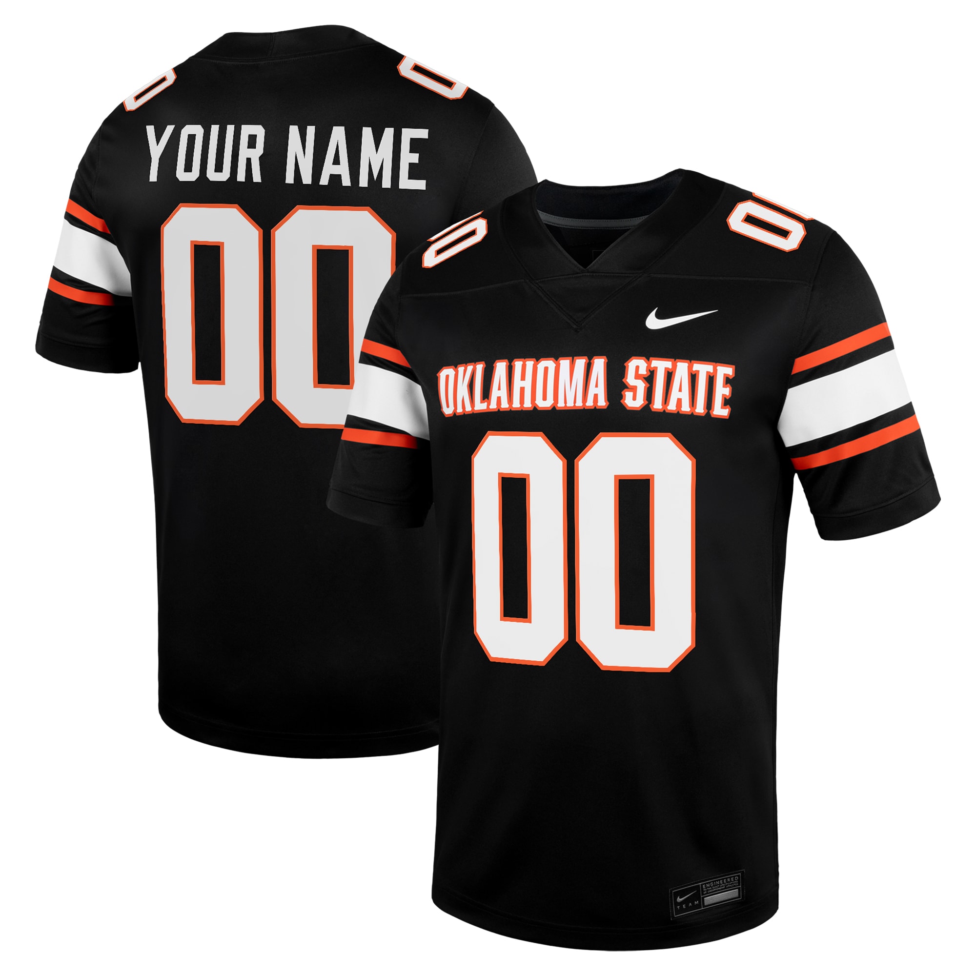 [NJP] Youth Oklahoma State Cowboys Custom Football Game Jersey - Black