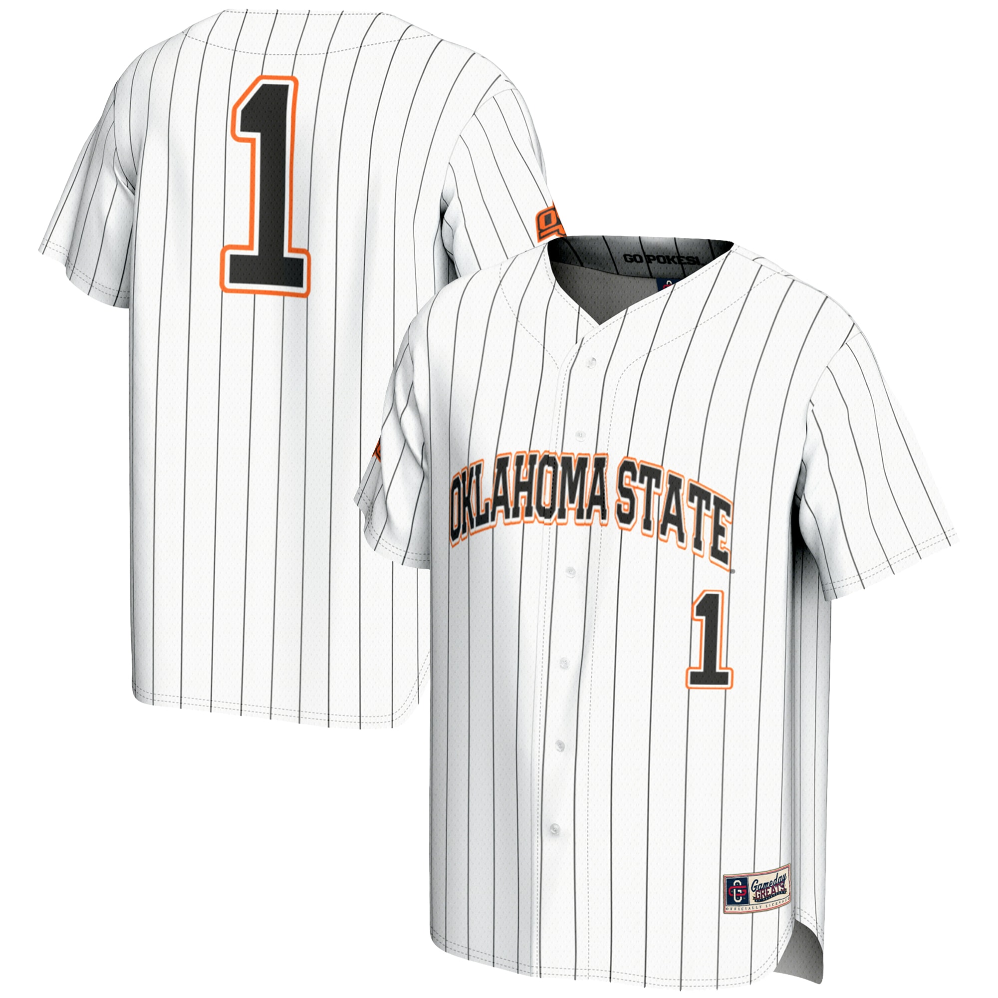 [NJP] Oklahoma State Cowboys GameDay Greats Youth Lightweight Baseball Fashion Jersey - White