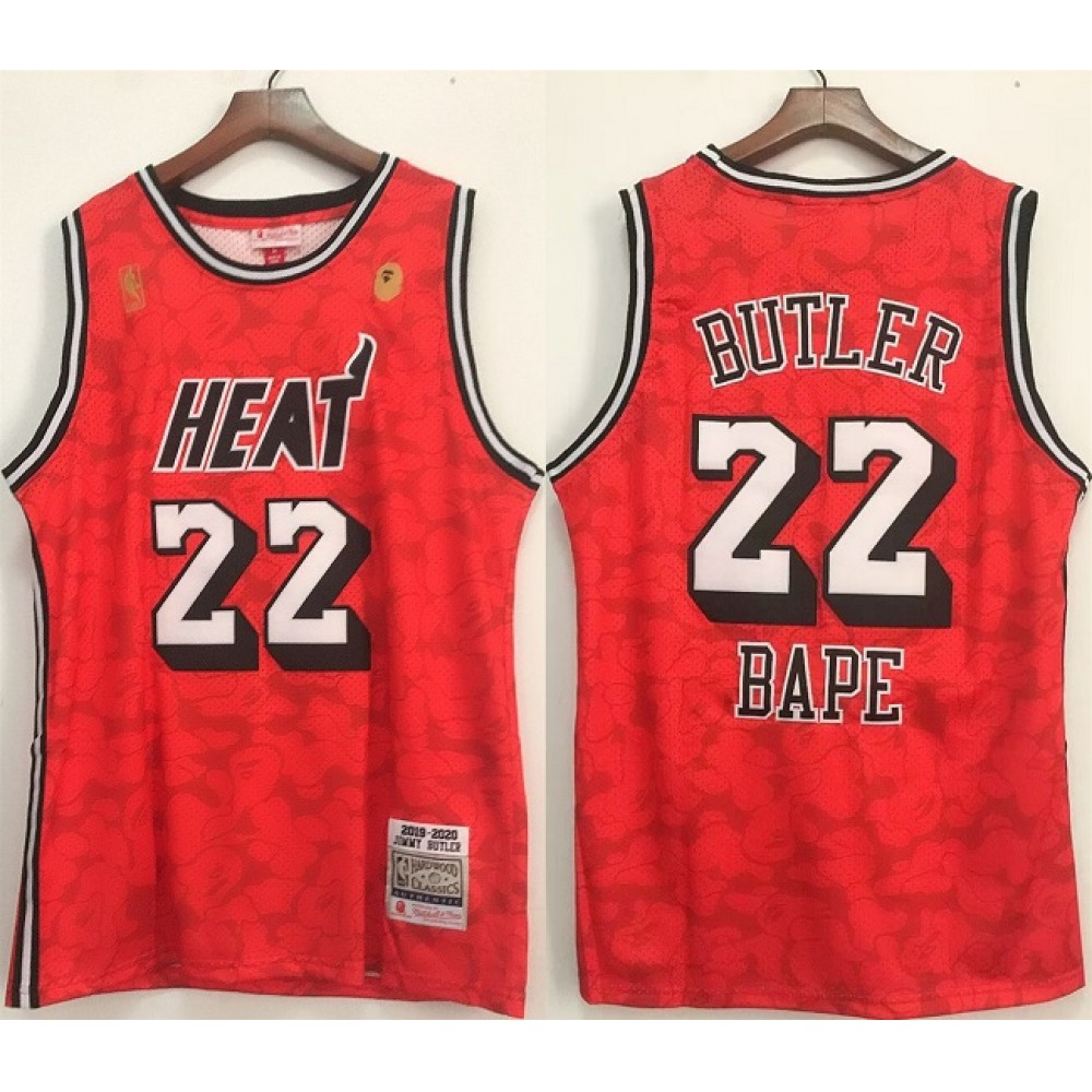 Men's Miami Heat #22 Jimmy Butler Red Stitched Jersey