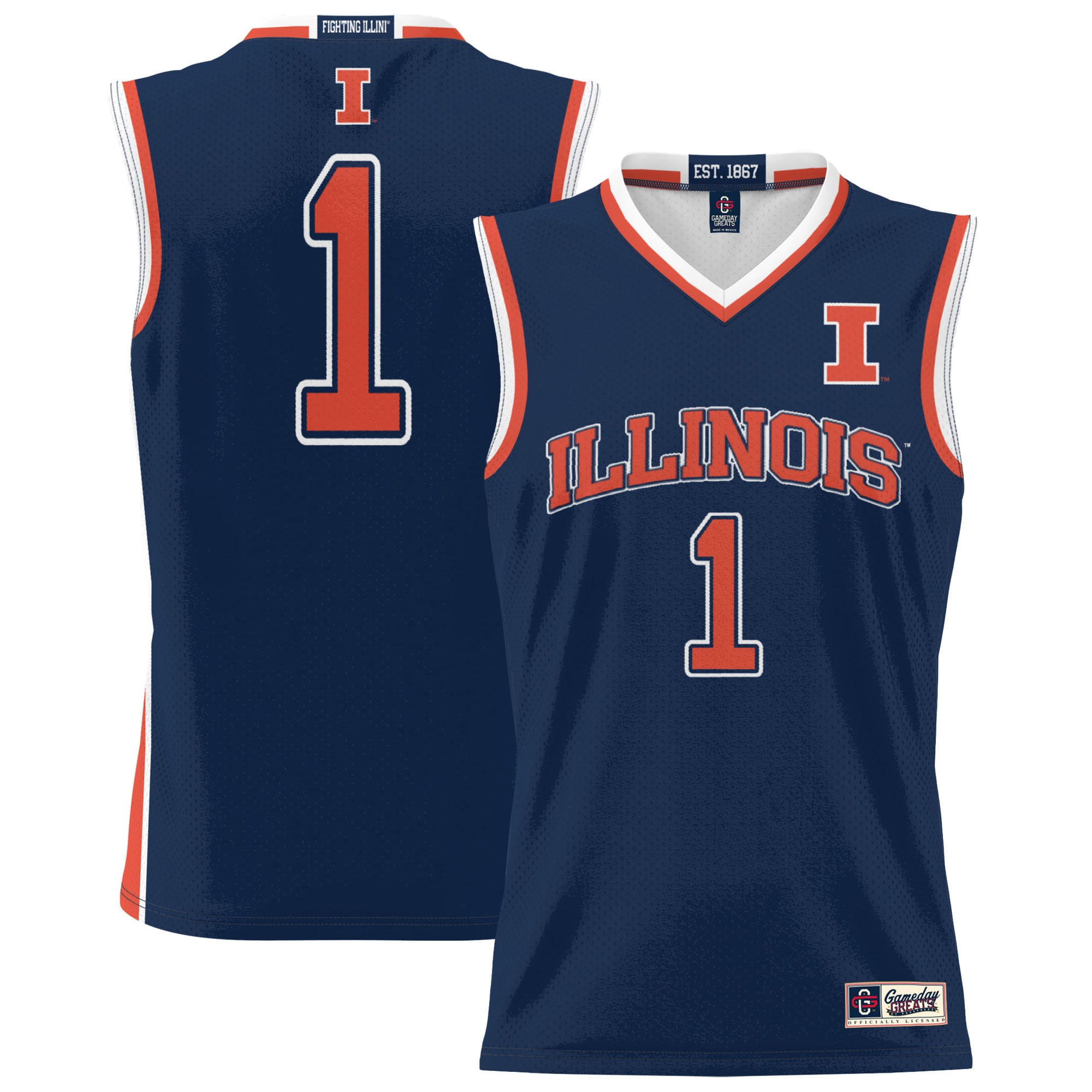 [NJP] Illinois Fighting Illini GameDay Greats Youth Lightweight Basketball Jersey - Navy