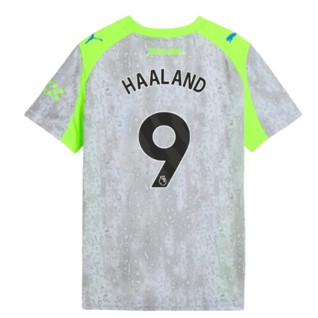Replica Football Man City Third Shirt Kids Haaland #9 Durable Mate...