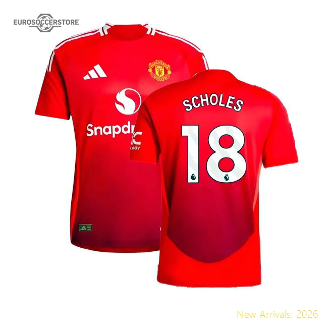 Authentic 2024-2025 Man Utd Authentic Home Shirt (scholes 18)