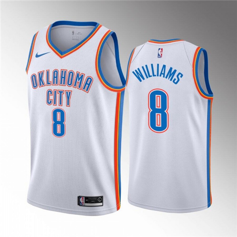 Game Day Contemporary Men's Thunder #8 Jalen White Basketball Jersey