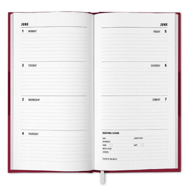 Diary 2026 Genuine 2025-2026 West Ham English Football Home Uniform