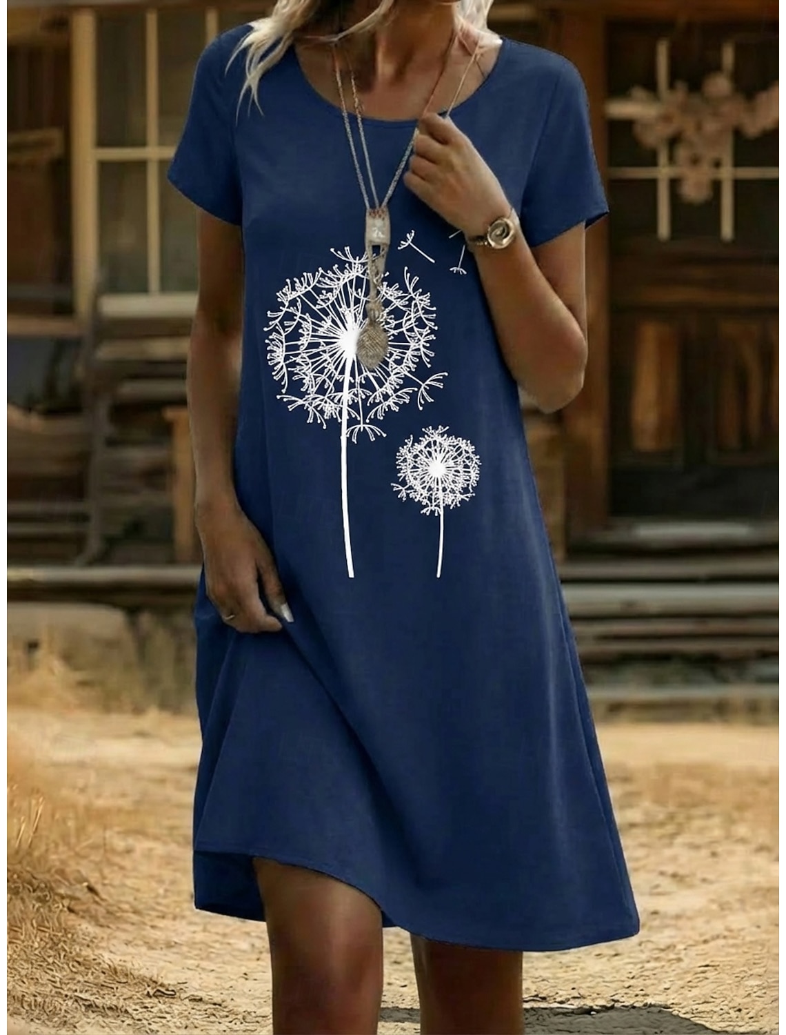 Women's Mini Dress Casual Dress T Shirt Dress Tee Dress Floral Dress Fashion Modern Daily Outdoor Vacation Regular Fit Graphic Geometric Short Sleeve Crew Neck White Yellow Navy Blue Grey Summer