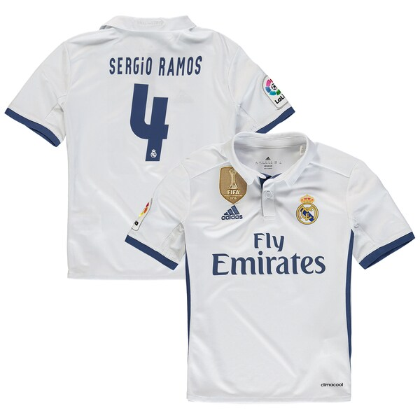 Authentic Kids 1617 Real Madrid Home Sergio Ramos Kit ShirtShorts