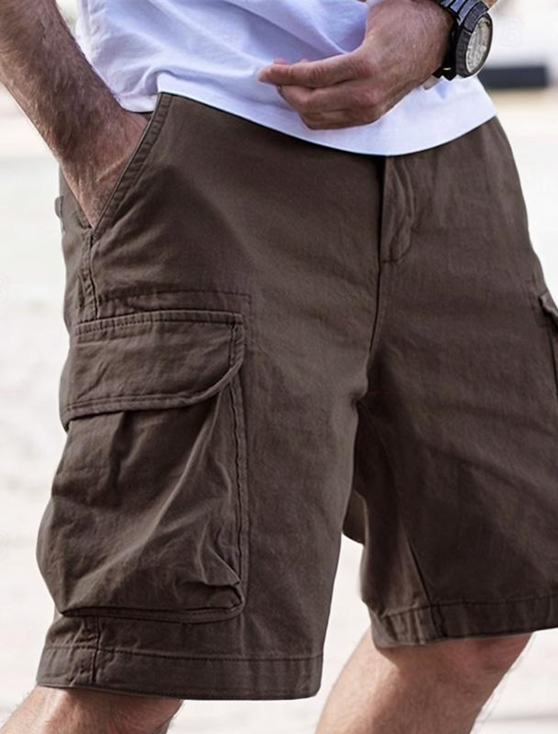 Men's Cargo Shorts Outdoor Camping Casual Hiking Elastic Waist Multi