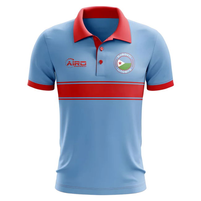 Pro-Grade Djibouti Concept Stripe Polo Shirt (Sky) Top-Tier
