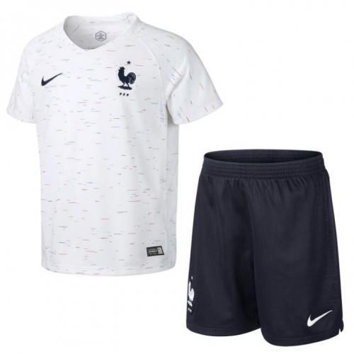 Moisture Wicking Kids France Away 2018 World Cup Soccer KitShirtShorts