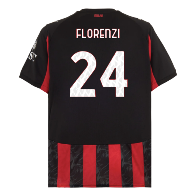 Acm Ac Milan Home Shirt Florenzi #24 Official Licensed Proud 2024-...