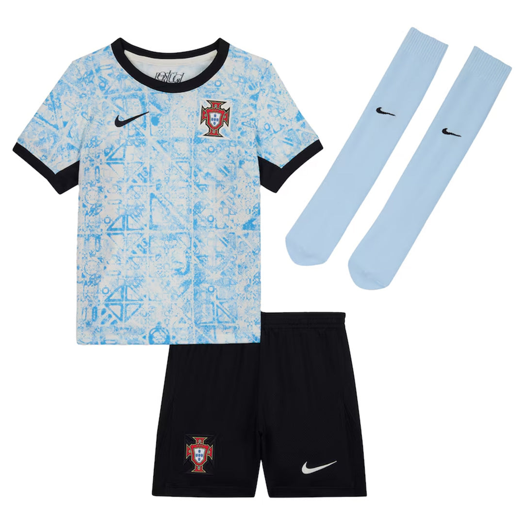 Kid's Portugal Away Jerseys Full Kit Euro 2024(Short+ Shorts+sock)Auth