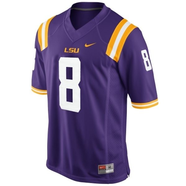 Men Lsu Tigers Zach Mettenberger #8 Nike Purple Performance Football