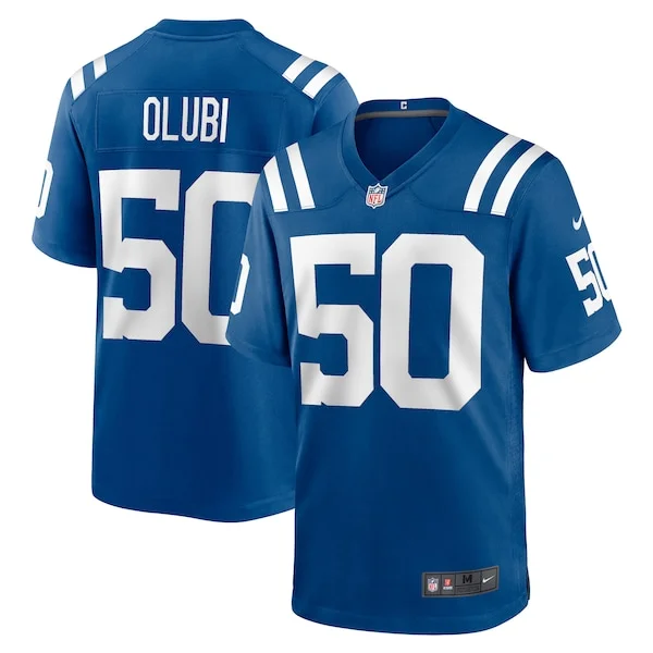 None Segun Olubi Game Jersey - Royal | NFL Player Jersey | NFL Footbal