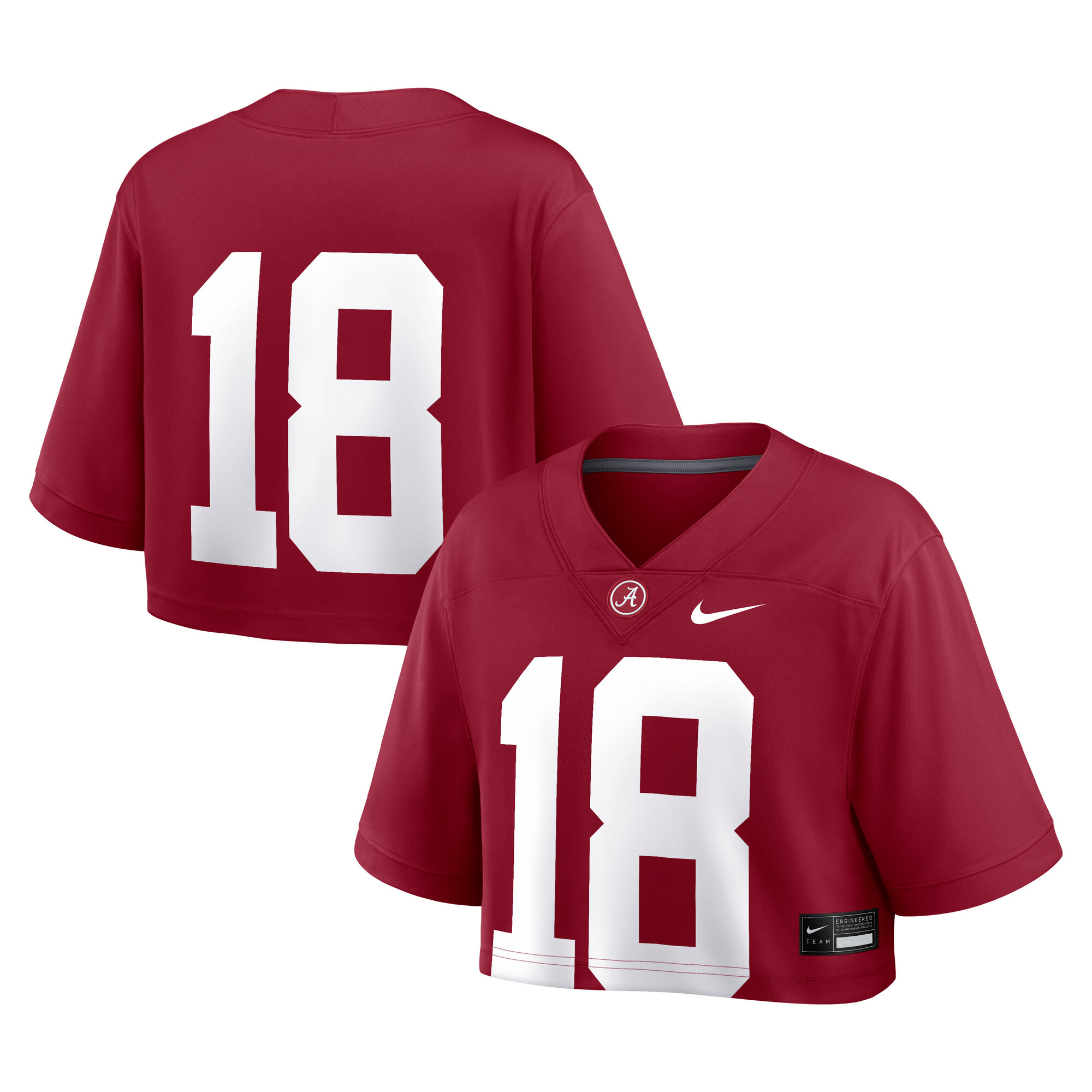 [NJP] Alabama Crimson Tide Women's Game Crop Top Jersey - Crimson